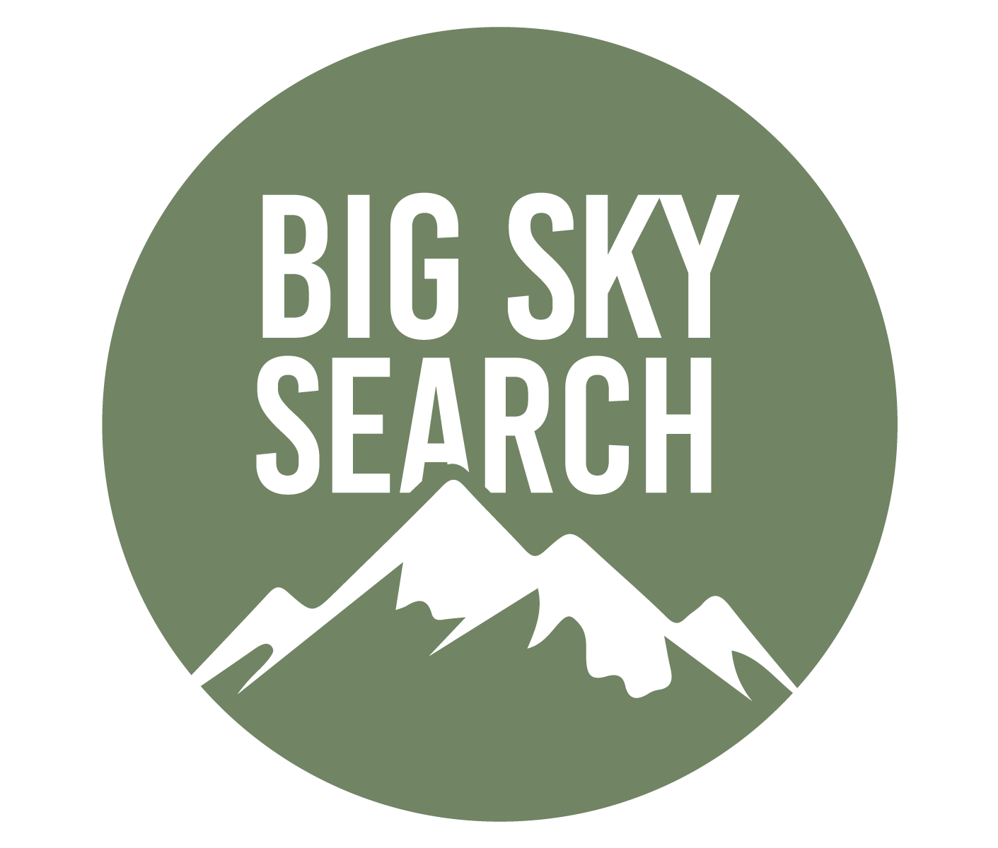 Logo for Big Sky Search with mountain graphic